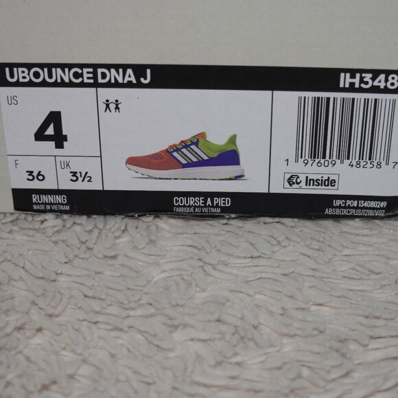 Size 4 adidas UBounce DNA Running Shoes, Crew Orange / Cloud White / Solar Slime - Picture 10 of 10